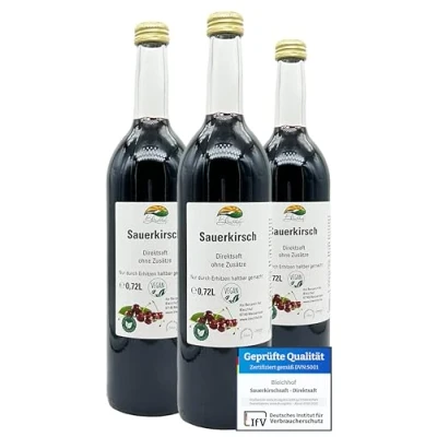 Afbeelding van Bleichhof Zuurkersensap, 100% direct sap zonder toegevoegde suiker en additieven, veganistisch (3 x 0,72 l)