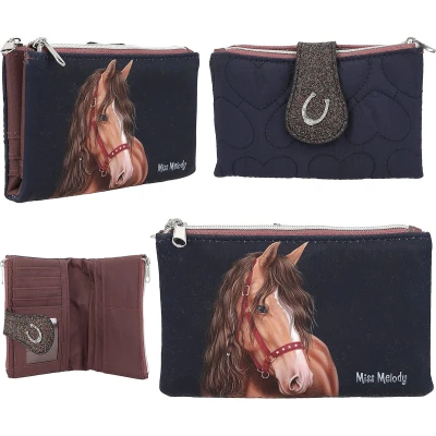 Afbeelding van Depesche Miss Melody portemonnee doorgestikt GLITTER HORSE