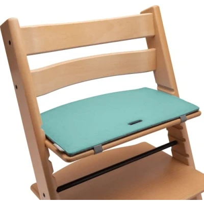 Afbeelding van zitkussen, hoge stoel, compatibel met Stokke Tripp Trapp turquoise / grijs, kussen, vilt, accessoires voor kinderstoel, hout, trappenhoge Mahona
