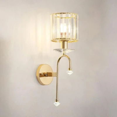 Afbeelding van Moderne Kristallen Wandlamp Binnen, E14 Goud Kristal Wandlamp, Gouden Muurlampen Voor Nachtkastje, Nachtkastje Slaapkamer Woonkamer Eetkamer Hal Verlichting (Gold A)