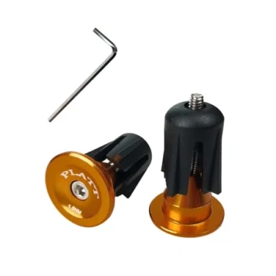 Afbeelding van PLATT Fiets stuurstop, aluminium stuur, eindkappen, bar end plugs voor fiets, MTB, racefiets (1 paar, goud)