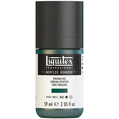 Afbeelding van Liquitex 2059398 Professional Acrylic Gouache, acrylverf met gouache eigenschappen, lichtecht, watervast 59ml Fles, Viridian Hue