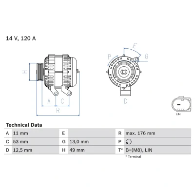 Afbeelding van Bosch Alternator/Dynamo 0 986 082 220