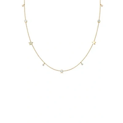 Afbeelding van Elli Halsketting Solitaire Star Astro kristallen 925 sterling zilver verguld, 45, Zilver, Kristal
