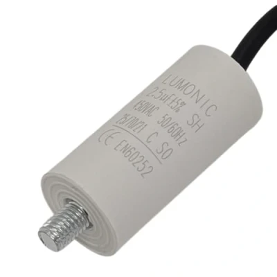Afbeelding van Lumonic Startcondensator met Kabel 25cm I 2,5µF 450V 26x55mm 2,5uF Motorcondensator kunststof behuizing Bedrijfscondensator voor pompen,