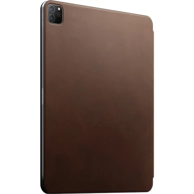 Afbeelding van Nomad Leather Folio Hoes Geschikt voor iPad Air 13 (2024) / Pro 12.9 (2022/2021/2020/2018) Echt Leer Book Case met Standaard Sleep/Wake Bruin
