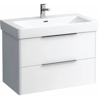 Afbeelding van Laufen base for pro s wastafelonderbouwkast met 2 laden voor wastafel h813965 81x44x53cm glanswit h4023921102611