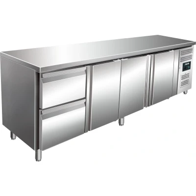 Afbeelding van Geforceerde koelwerkbank Kylja 4110 TN 3 deurs en 2 lades (H)89/95x(B)223x(D)70