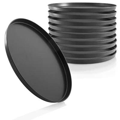 Afbeelding van Grizzly pizzaplaten rond 28 cm, set van 10, antiaanbaklaag, bakplaat rond, veelzijdig, Made in Germany