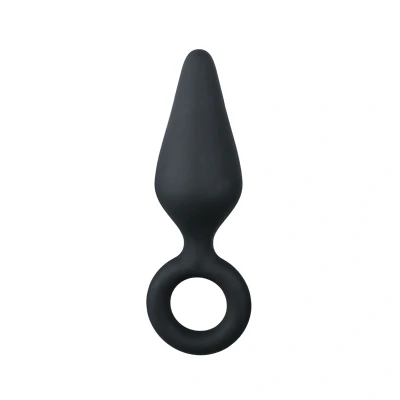 Afbeelding van Zwarte Kleine Buttplug Met Trekring