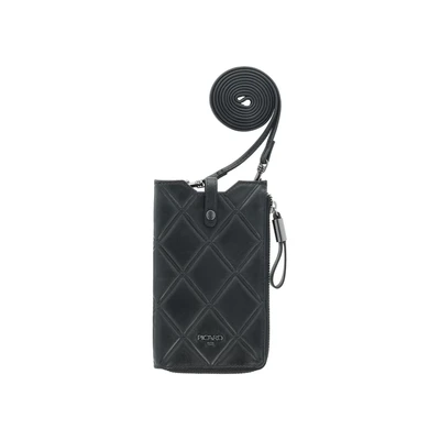 Afbeelding van PICARD Leren Schoudertas mobiele telefoon Voila 1 Smartphone Bag Black Zwart