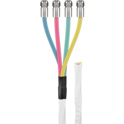 Afbeelding van Goobay 80 dB Quattro coax antennekabelset, dubbel afgeschermd, CCS afgeschermde kabel voor de LNB aansluiting inclusief 4x ...