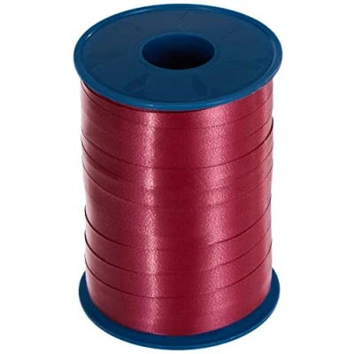 Afbeelding van C.E. PATTBERG Cadeaulint Bordeaux, 250 meter ringelband 10 mm voor het knutselen, decoreren en verpakken van geschenken elke gelegenheid