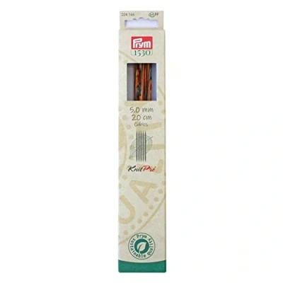 Afbeelding van Prym 224146 kousbreinaalden CUBICS NATURAL 20 cm 5,00 mm kousbreinaald, hout, meerkleurig, 5