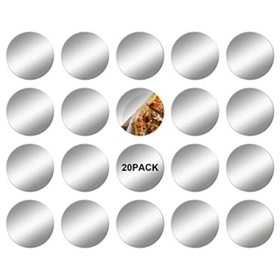 Afbeelding van DRERIO 20 stuks spiegeltegels, zelfklevend, acryl, 5 x cm 1 mm, mini ronde spiegel, kleine ambachtelijke plastic spiegelstickers, spiegel voor knutselen, decoratie,