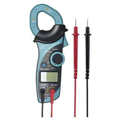 Afbeelding van EMOS M0305 digitale tangmultimeter met leren tas, klemmeter, spanningstester, AC, DC multimeter geheugen