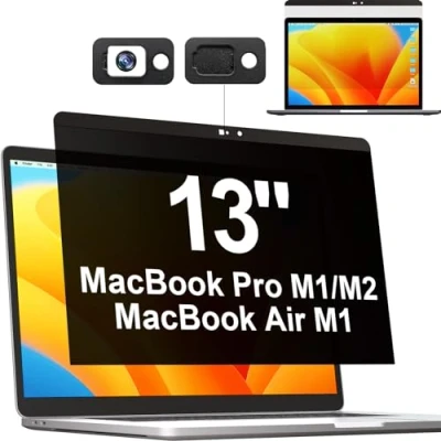 Afbeelding van Magnetische privacyfilter Premium voor Apple MacBook Pro 13 inch (2016 2022, M1, M2) en Air (2018 2021, M1), anti spy/anti blauw licht, filter, privacy 13,3