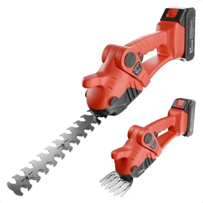 Afbeelding van YARDIO Tools® HTS 22mm Heggenschaar 2 in 1 Accu Electrisch Grasschaar Buxusschaar Zonder en Snellader