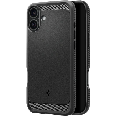 Afbeelding van Spigen Hoesje geschikt voor iPhone 16 Rugged Armor MagFit Zwart