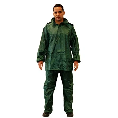 Afbeelding van Gahibre Volledig waterpak, opvouwbare en lichte regenjas, regenpak voor werk, complete regenset, groen, maat XXL