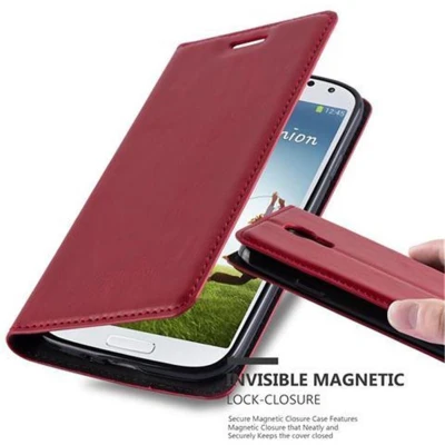 Afbeelding van Cadorabo Hoesje geschikt voor Samsung Galaxy S4 in APPEL ROOD Beschermhoes Case magnetische sluiting Cover