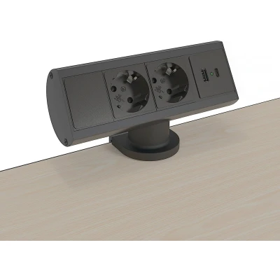 Afbeelding van Axessline stekkerblok 2x stopcontact, USB A+C lader, zwart