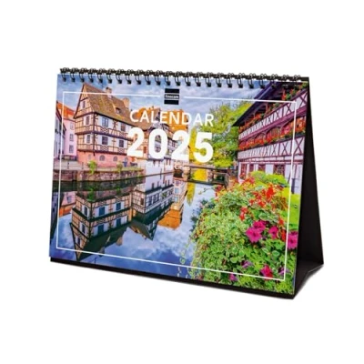 Afbeelding van Finocam Kalender met afbeeldingen bureauformaat internationaal 2025 maandweergave januari december (12 maanden) Charming