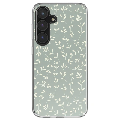 Afbeelding van imoshion hoesje Geschikt voor Samsung Galaxy S24 FE Design Smoke Green Flowers