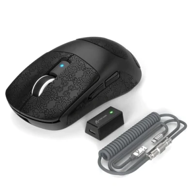 Afbeelding van EWEADN x ATTACK SHARK R6 LIGHTSPEED Wireless Gaming Mouse, 39G Ultralicht Ontwerp, HyperSpeed met 8K Hz, PAW3950 sensor, Nordic52840, 42K DPI for e Sports game, Tri mode Programmable Muizen BlackPro