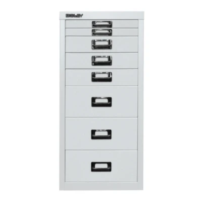 Afbeelding van BISLEY MultiDrawer, 29 serie, DIN A4, 8 laden, metaal, 696 verkeerswit, 38 x 27,9 59 cm