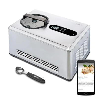 Afbeelding van MEDION Slimme ijsmachine MD 12170 bediening via smartphone capaciteit voor 2 liter ijs HD LED display