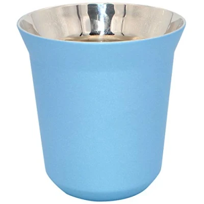 Afbeelding van Diano Roestvrij staal Geïsoleerde beker, kleine Metel Espresso Cup, Dubbelwandige Thermisch Drinken Bekers, Capsule Koffie Mok 160ml Licht Blauw