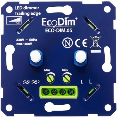 Afbeelding van Dubbele led dimmer inbouw 2x 0 100W
