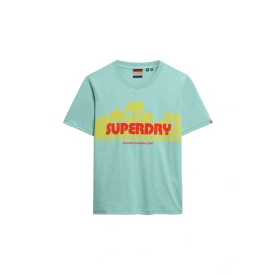 Afbeelding van Superdry Relaxed Tshirt print, Dames, Maat: 40, Sage green marl