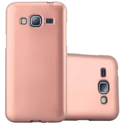 Afbeelding van Cadorabo Hoesje geschikt voor Samsung Galaxy J3 2016 in METALLIC ROSE GOUD Beschermhoes gemaakt van flexibel TPU silicone Case Cover