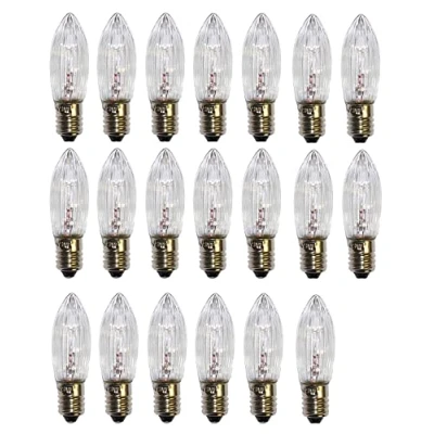 Afbeelding van 20 stuks E10 halogeen spitse kaarsen topkaars reserve kaars gloeilamp lichtsnoer, spanning 34V 3W 3000K
