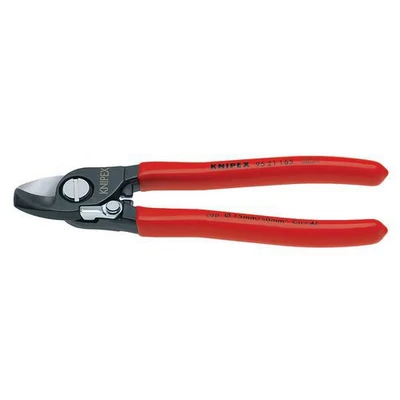 Afbeelding van Knipex Kabelschaar met openingsveer gebruineerd, kunststof bekleed 165 mm (zelfbedieningskaart/blister) 95 21 SB