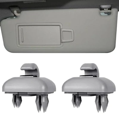 Afbeelding van Zonneklephouder voor Au di, autozonneklep, clip, haken, compatibel met di A1, A3, A4, A5, S3, S4, S5, Q3, Q5, TT, houder zonneschermen 8U0857562 8E0857562A (grijs)