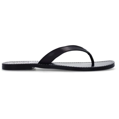 Afbeelding van Sacha leren teenslippers zwart
