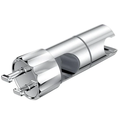 Afbeelding van douchekophouder, verstelbaar, 360 graden draaibaar, douchehouder, handdouchehouder met 2 haken voor 19 28 mm handdouchestang, verchroomde douchekophouder universeel