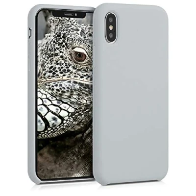Afbeelding van kwmobile telefoonhoesje compatibel met Apple iPhone X hoesje Zachte case voor smartphone Back cover in mat lichtgrijs