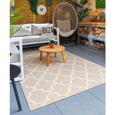 Afbeelding van Buitenkleed Trellis Retreat Beige 200x290 Cm