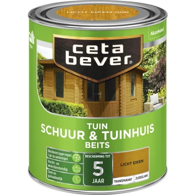 Afbeelding van Ceta Bever Tuinbeits Schuur &amp; Tuinhuis Transparant 006 Licht Eiken 0,75 liter Blanke lak Beits
