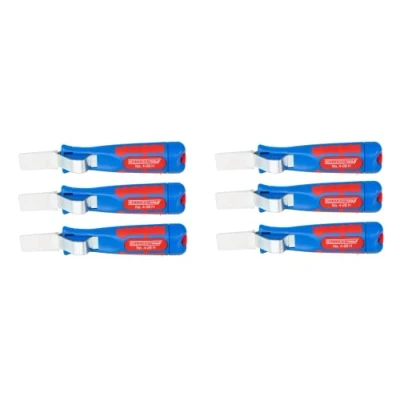 Afbeelding van WEICON No.4 28H Kabelmes/multi striptang met haakmes/Universele stelschroef/verstelbare ontmantelaar voor kabels/ontmantelaar stripper/TÜV/rood/blauw