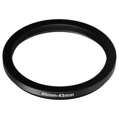 Afbeelding van vhbw Step down ring adapter van 49 mm naar 43 voor cameralens filteradapter, metaal, zwart