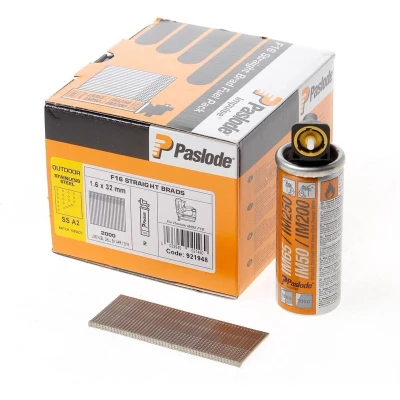 Afbeelding van Paslode afwerknagel RVS F16 x 32mm inclusief gas IM65 doos met 2000 nagels