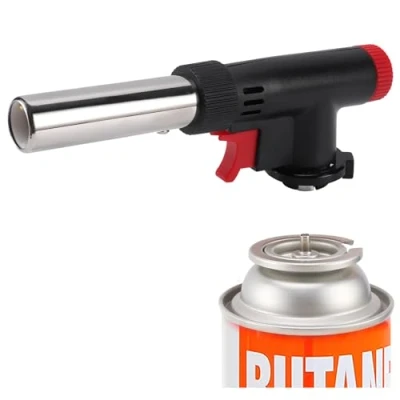 Afbeelding van JDHON Keukenbrander, Gasbrander, Flambeerbrander met vlamregelaar, Butaangasbrander voor barbecue, desserts, koken, camping, soldeer (butaan jerrycan is niet inbegrepen)