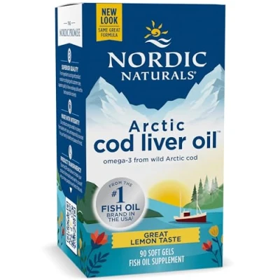 Afbeelding van Nordic Naturals, Arctic Cod Liver Oil, 750 mg omega 3 uit levertran, met EPA en DHA, citroensmaak, 90 zachte capsules, laboratoriumgetest, sojavrij, glutenvrij, zonder genetische manipulatie