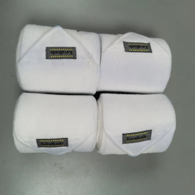 Afbeelding van KAVALKADE Fleece bandages set van 4, wit, warmbloed