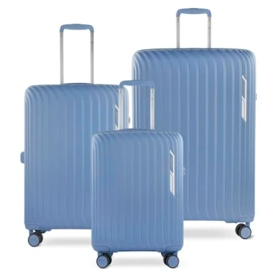 Afbeelding van bugatti Hera koffer L met 4 wielen, lichtgewicht reiskoffer in denim